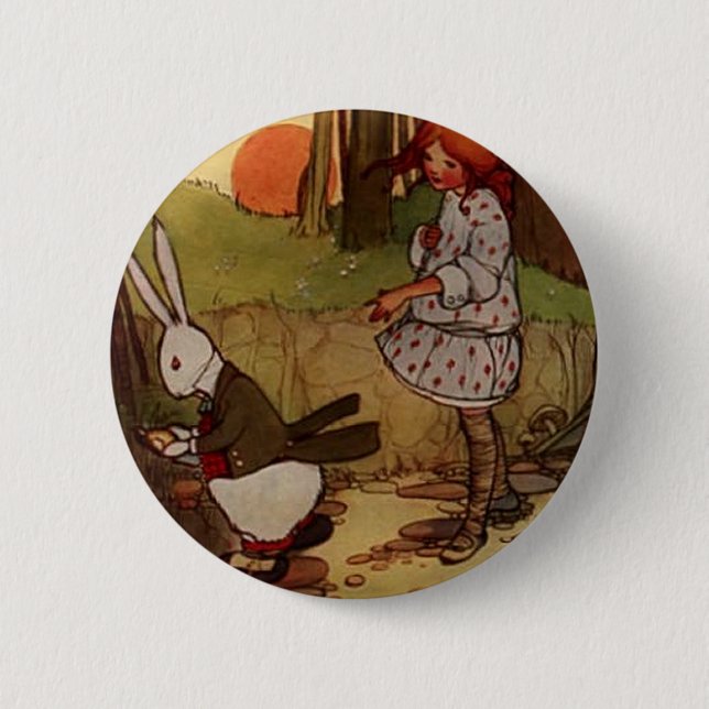 Oh Dear I Shall Be Late 6 Cm Round Badge (Front)