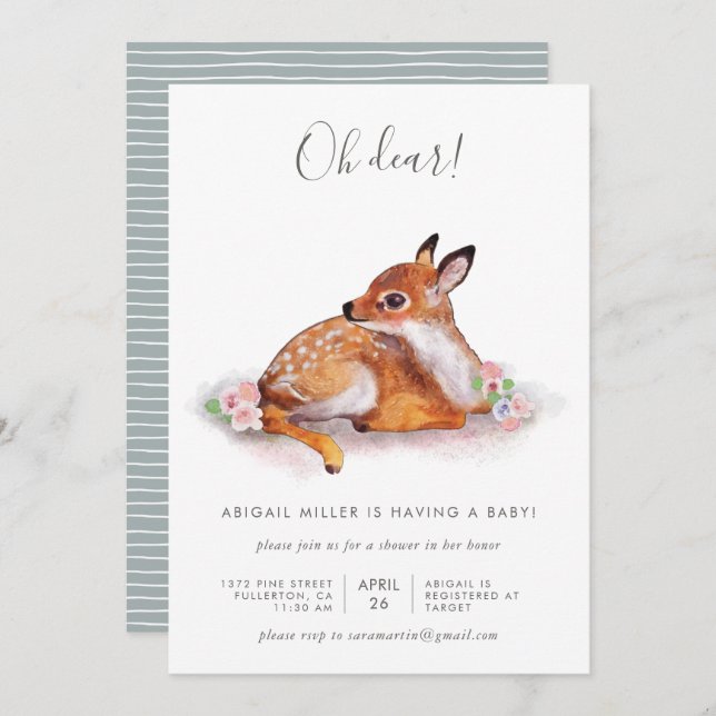 Oh Dear! Invitation (Front/Back)