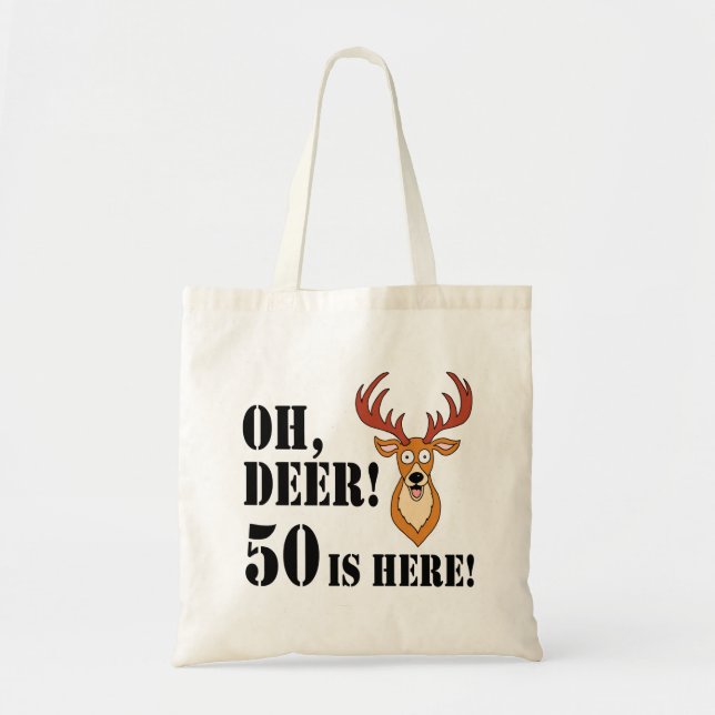 Oh Deer 50th Birthday Tote Bag (Front)