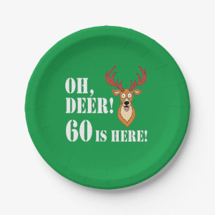 Oh Deer 60th Birthday Paper Plate