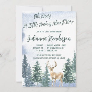 Oh Deer! A Little Buck is Almost Here! Baby Shower Invitation