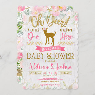 Oh Deer! A Little Doe Baby Girl Shower Invitation