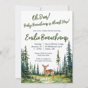 Oh Deer!  A New Baby is Almost Here! Baby Shower Invitation