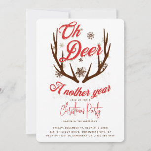Oh Deer a Nother Year Christmas  Invitation