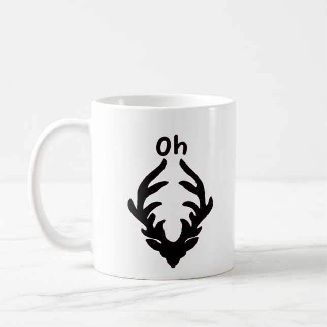Oh Deer Artistic Clean Style Coffee Mug (Left)