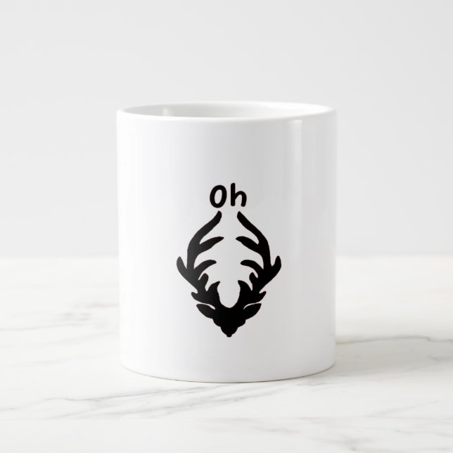 Oh Deer Artistic Clean Style  Large Coffee Mug (Front)