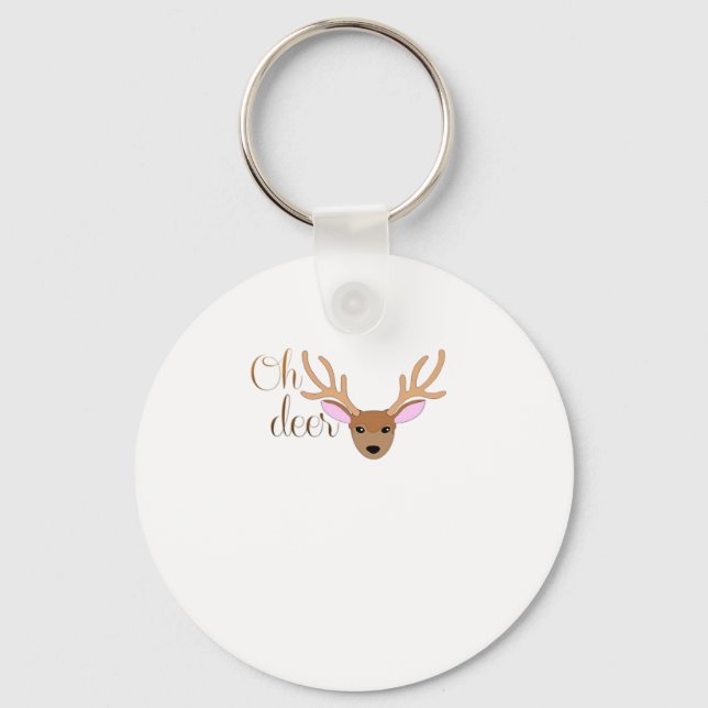 Oh Deer Artistic Style Keychain (Front)