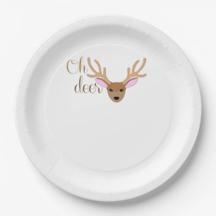 Oh Deer Artistic Style Paper Plate