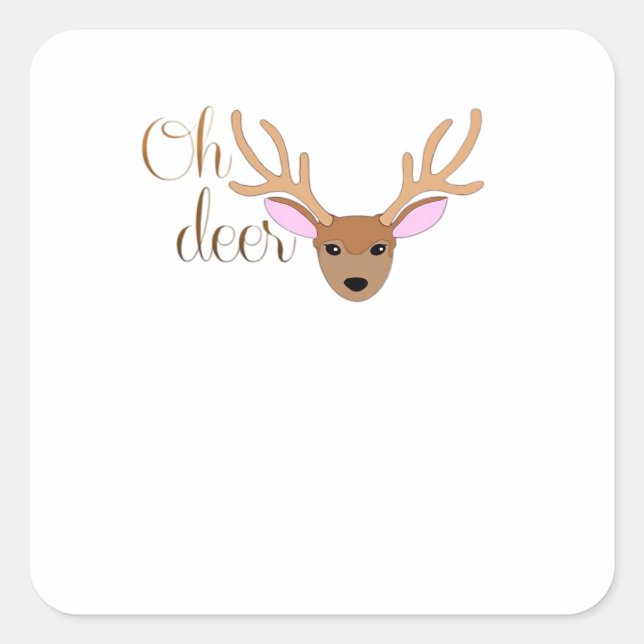 Oh Deer Artistic Style  Square Sticker (Front)