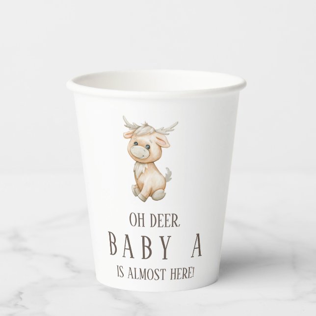 Oh deer baby is almost here cups (Front)