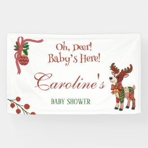 Oh, Deer! Baby’s Here! – Christmas Baby Shower Banner
