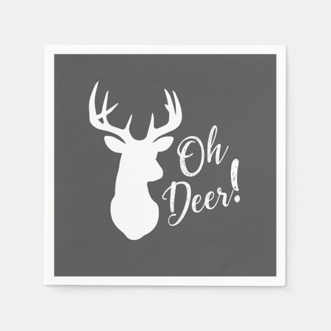 Oh Deer Baby SHower Blue Boy Napkin (Front)