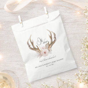 Oh Deer Baby Shower Favour Bag – Woodland Floral A