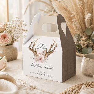 Oh Deer Baby Shower Favour Box – Woodland Floral A