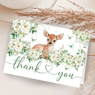 Oh Deer Baby Shower Folded Thank You Card