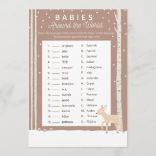 Oh Deer - Baby Shower Game - Babies around the wor Program