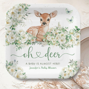Oh Deer Baby Shower Gender Nautral Paper Plate