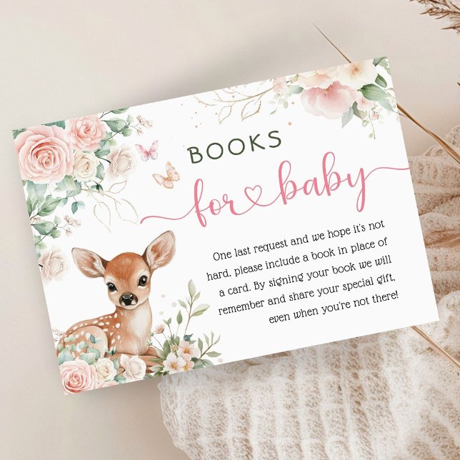 Oh Deer Baby Shower Girl Books for Baby Enclosure Card (Creator Uploaded)