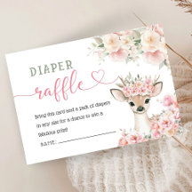 Oh Deer Baby Shower Pink Diaper Raffle