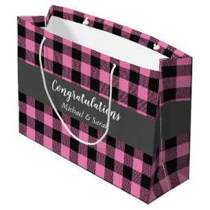 Oh Deer Baby Shower Pink Large Gift Bag