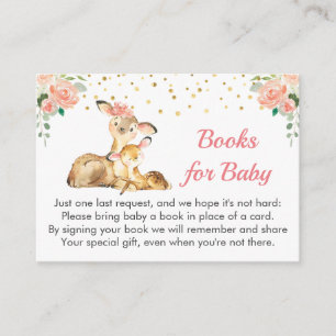 Oh Deer Baby Shower Sprinkle Girl Book Request Enclosure Card