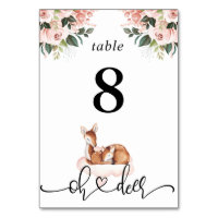 Oh Deer Baby Shower Table Numbers