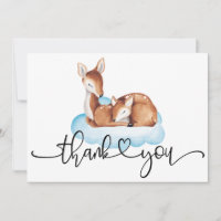 Oh Deer Baby Shower Watercolor Blue Cloud