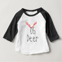Oh Deer Christmas baby Raglan T-shirt