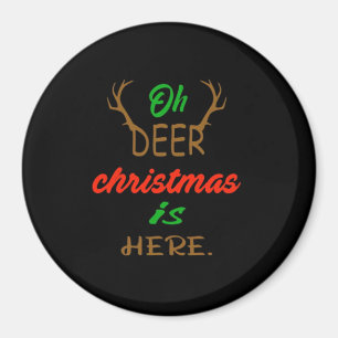 Oh Deer Christmas Celebration Holiday Design Magnet