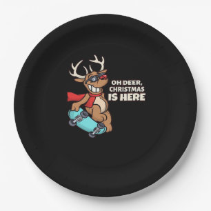 Oh Deer Christmas Celebration Holiday Design  Paper Plate