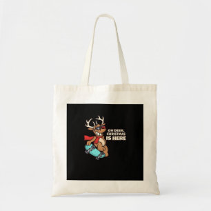 Oh Deer Christmas Celebration Holiday Design Tote Bag