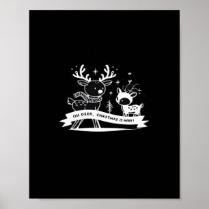 Oh Deer Christmas Celebration Holiday Style Poster