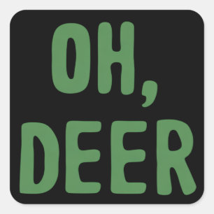 Oh, Deer Christmas Funny Vintage Santa Sarcastic Square Sticker