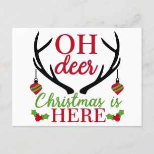 Oh Deer Christmas Holiday Postcard