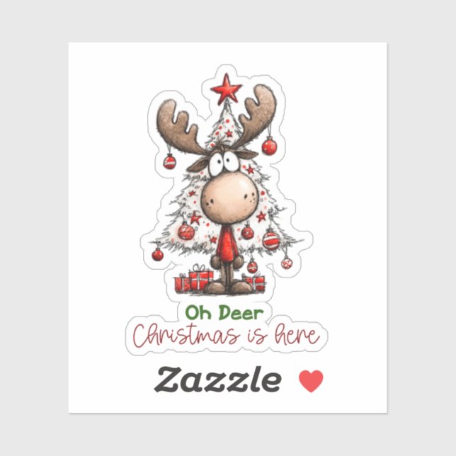 Oh Deer Christmas Is Here Cute Reindeer Christmas (Sheet)