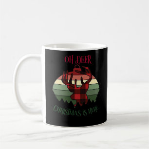 Oh Deer Christmas Is Here Joyful Aesthetic Coffee Mug
