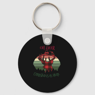 Oh Deer Christmas Is Here Joyful Aesthetic Key Ring