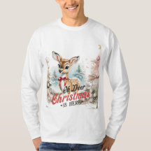 Oh Deer Christmas is here Long Sleeve Tshirt