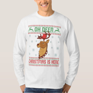 Oh Deer Christmas Is Here Ugly Sweater Deer Lover