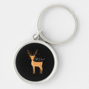Oh Deer Christmas Light Pajama Cute Reindeer Holid Key Ring