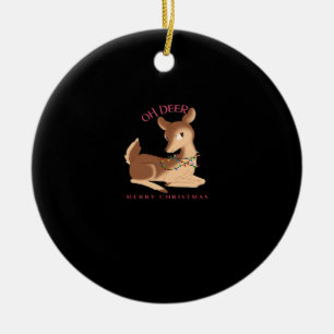 Oh Deer Christmas Modern Design Ceramic Ornament