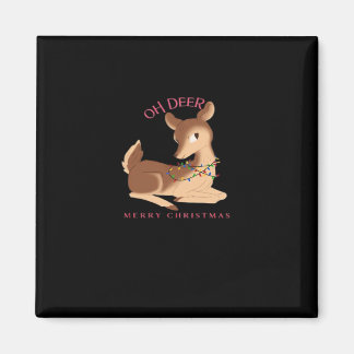 Oh Deer Christmas Modern Design Magnet