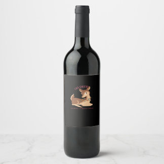 Oh Deer Christmas Modern Design  Wine Label
