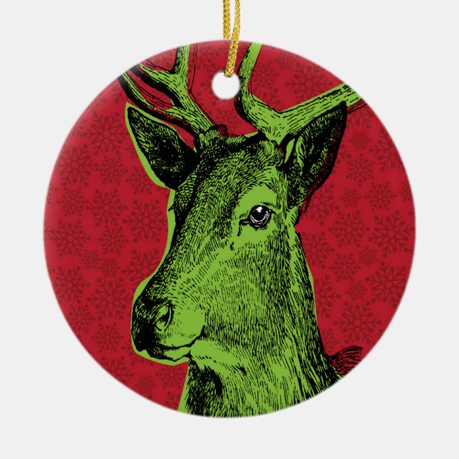 Oh Deer Christmas Ornament (Front)