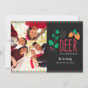 oh deer christmas photocard typography cute holiday card