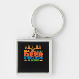 Oh Deer Christmas Too Classic Holiday Style Key Ring