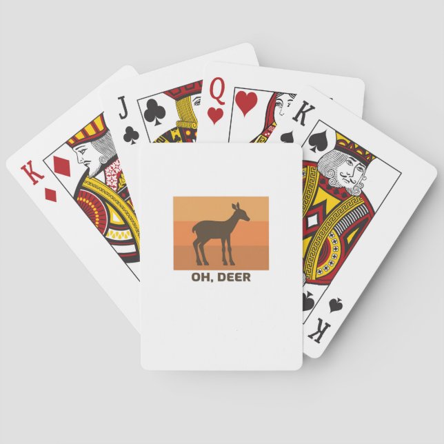 Oh Deer Classic Simple Design  Playing Cards (Back)