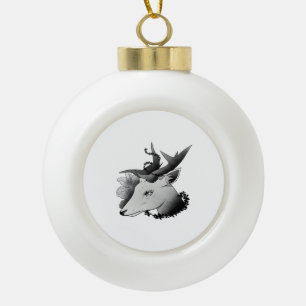 Oh Deer Classic Style  Ceramic Ball Christmas Ornament