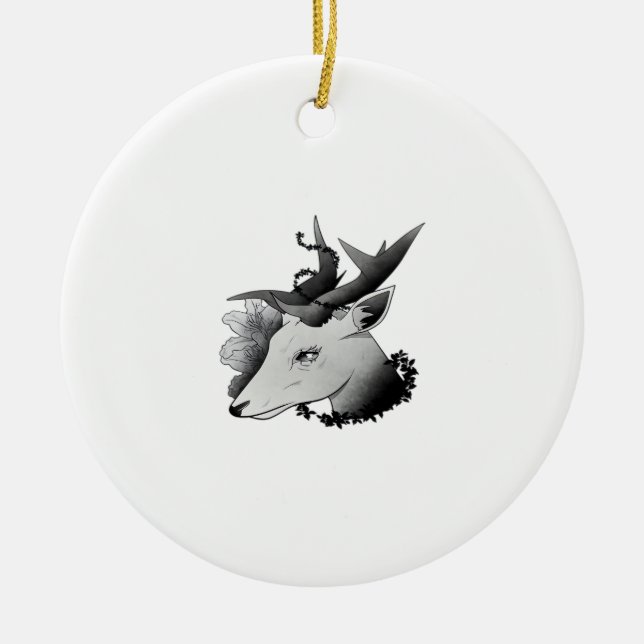 Oh Deer Classic Style Ceramic Ornament (Front)