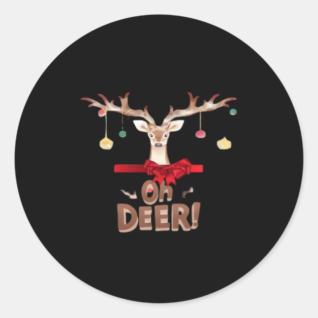 Oh Deer Classic Vibe  Round Sticker (Front)